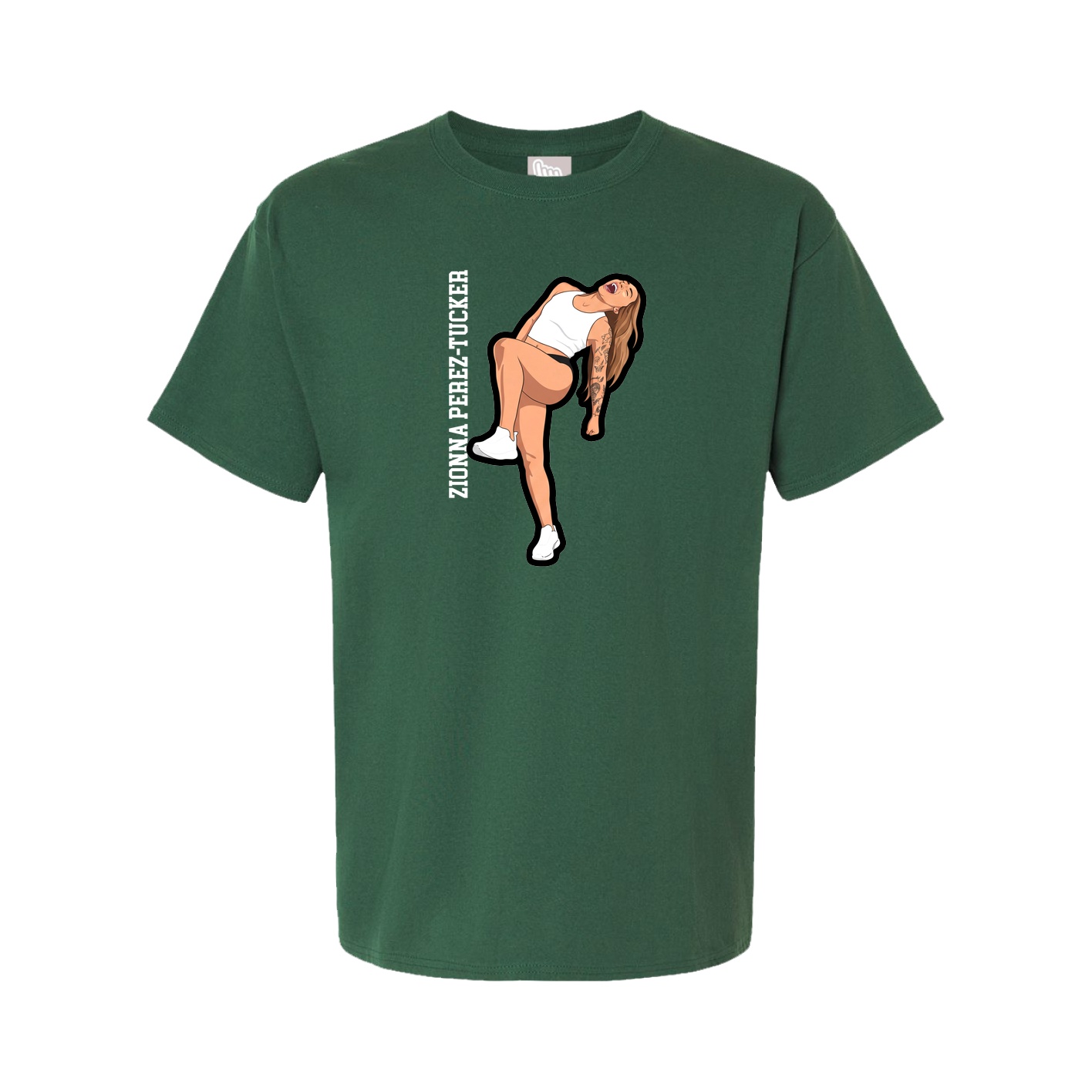 Tee — Name Vertical in Green