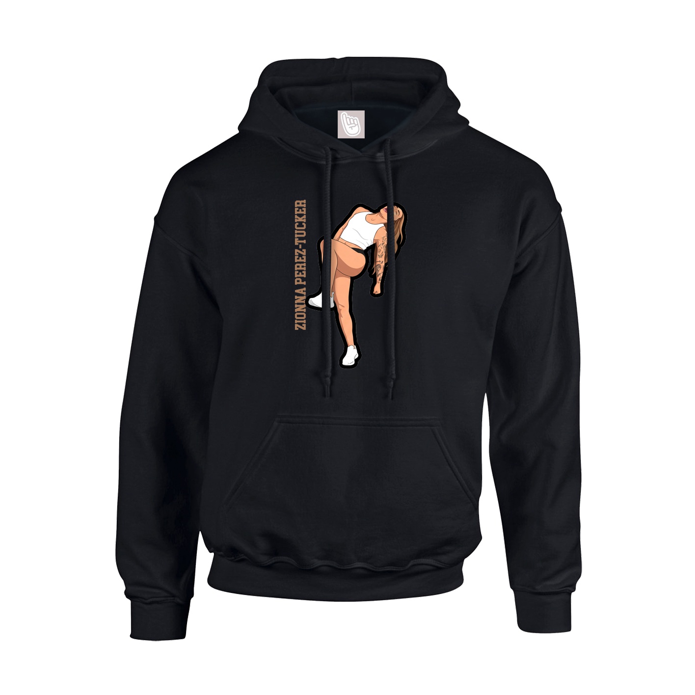 Hoodie — Name Vertical in Black