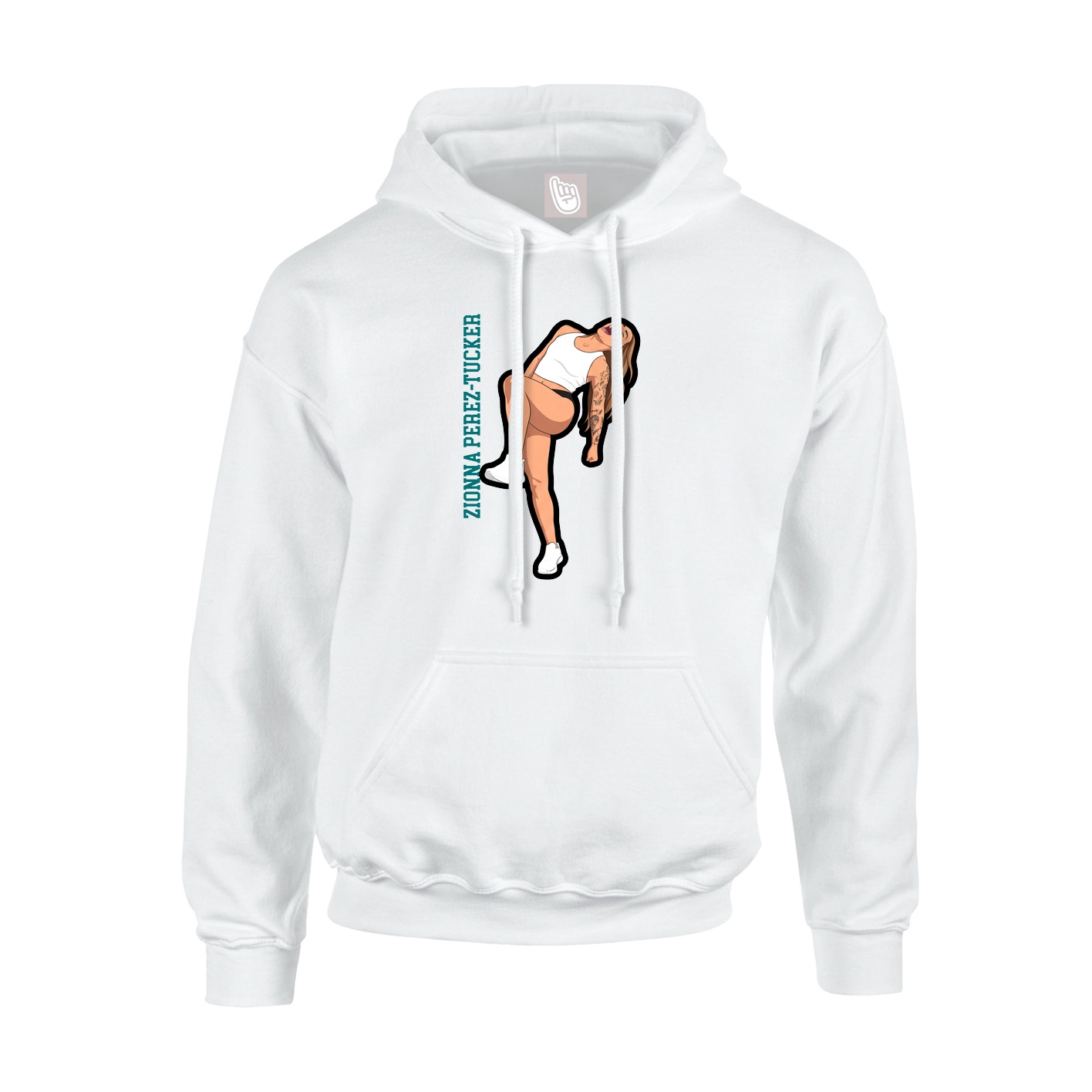 Youth Hoodie — Name Vertical in White