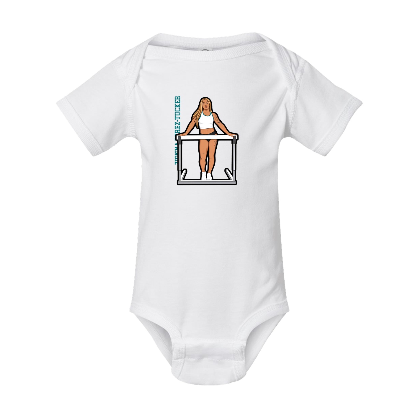 Baby Onesie — Name Vertical in White