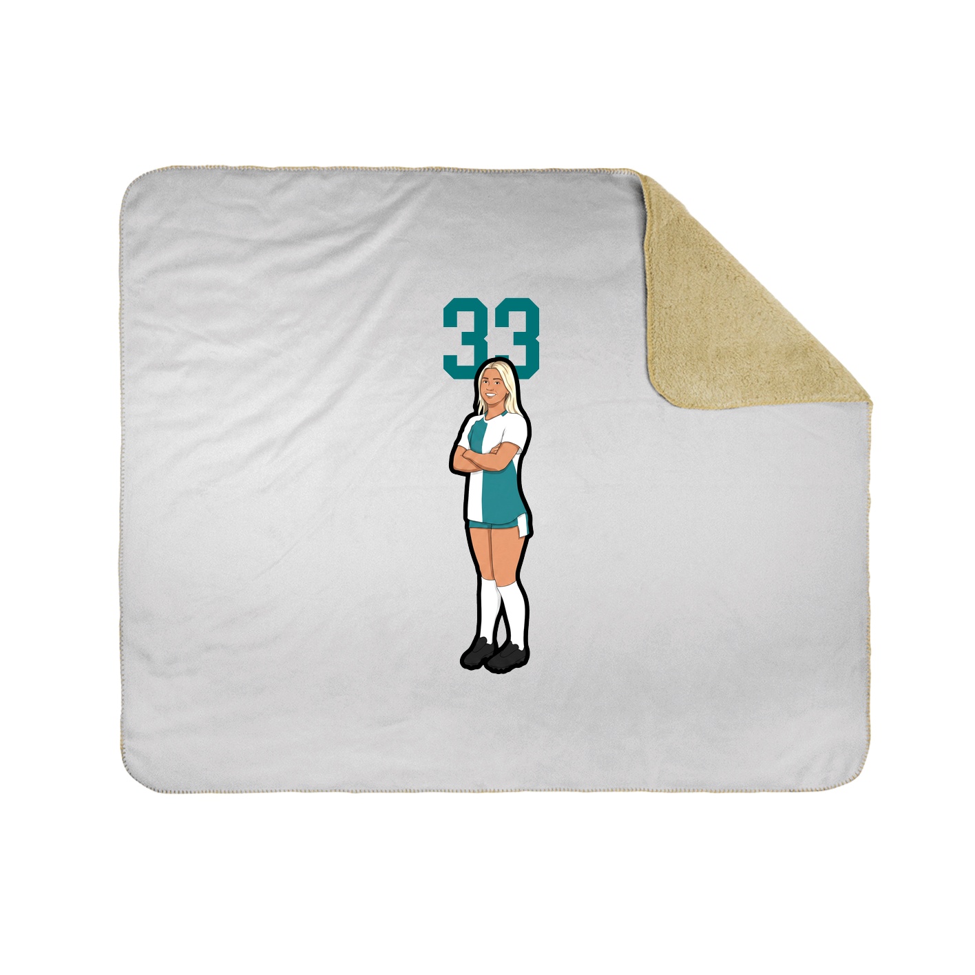 Throw Blanket — Number Top in White