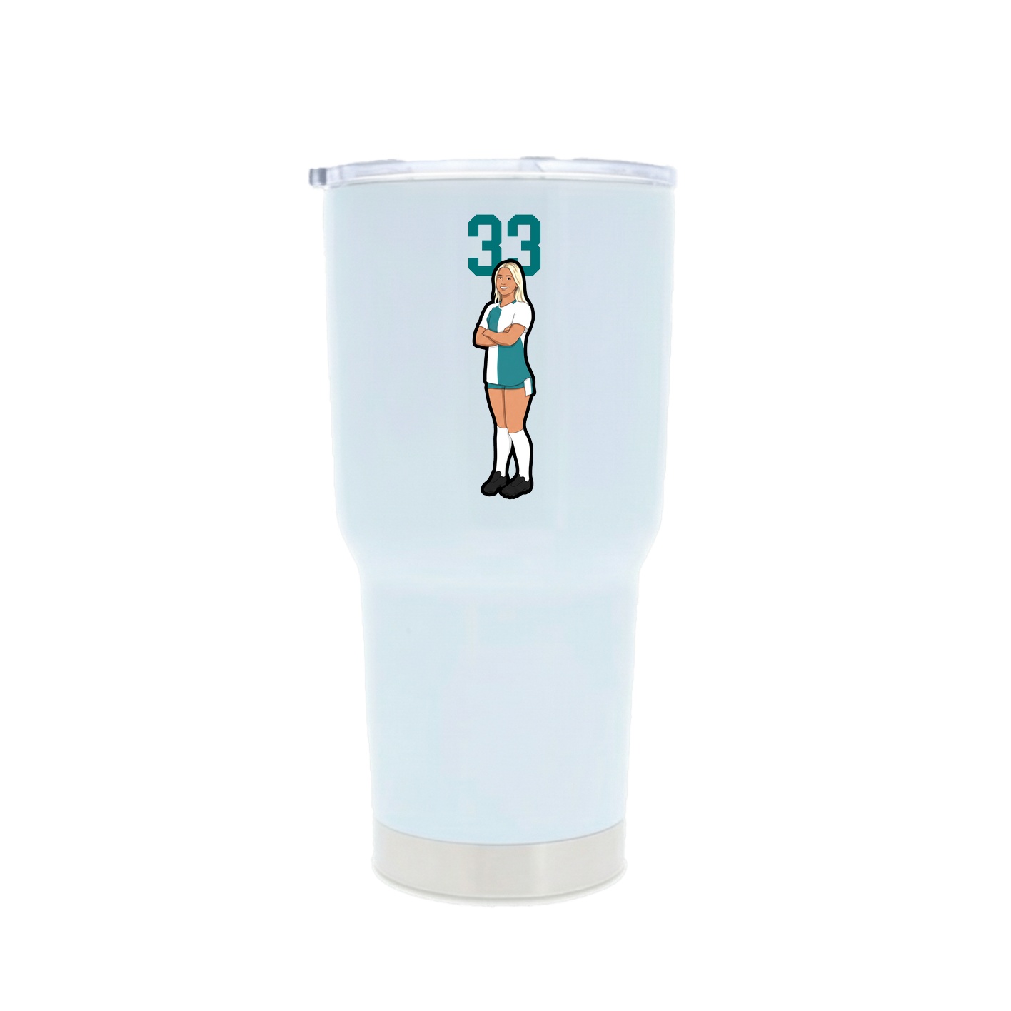 30oz Stainless Steel Tumbler — Number Top in White