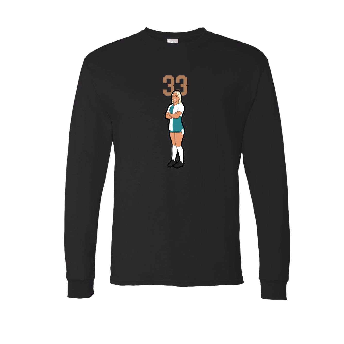 Long Sleeve Tee — Number Top in Black