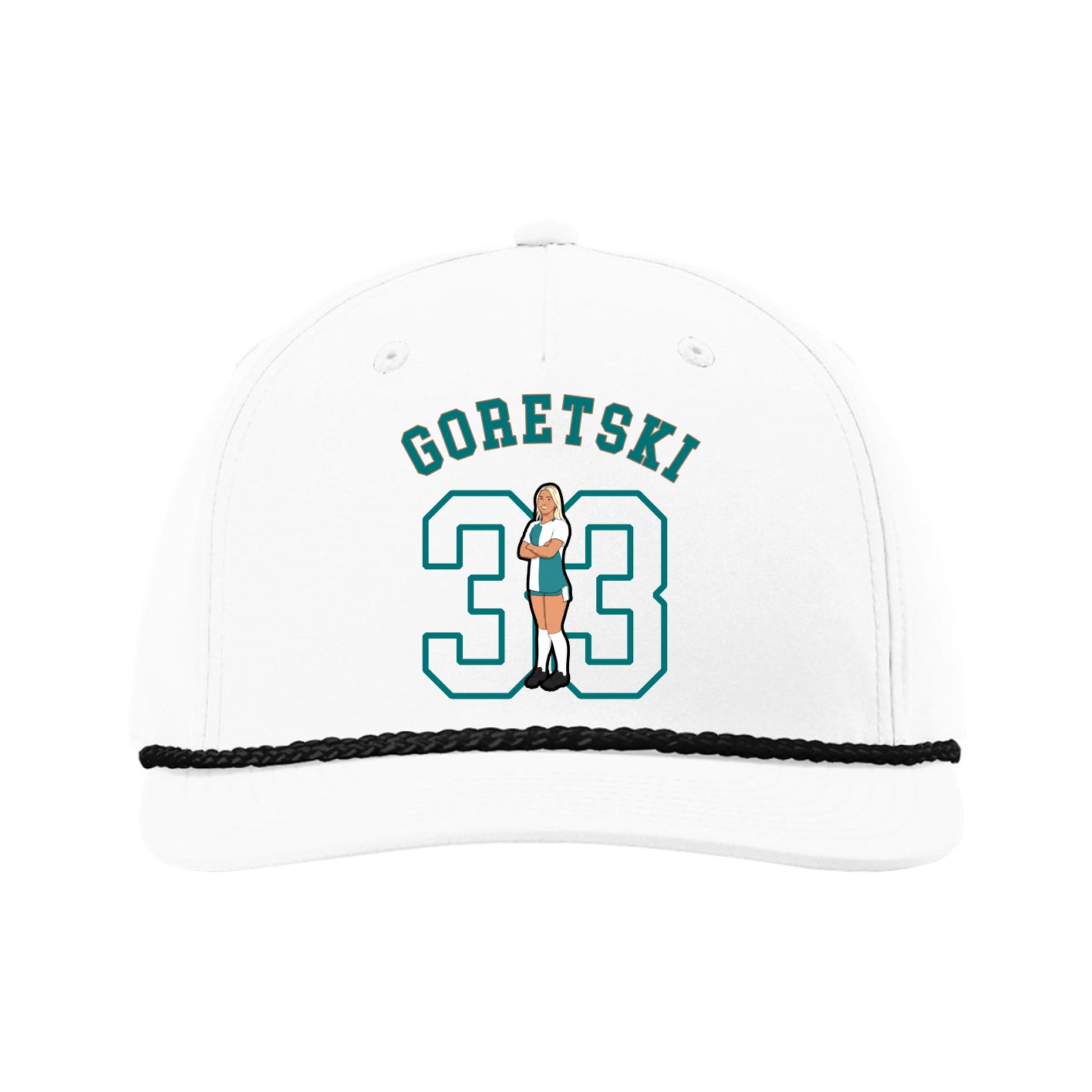 Five-Panel Classic Rope Cap — Shirsey Arch in White