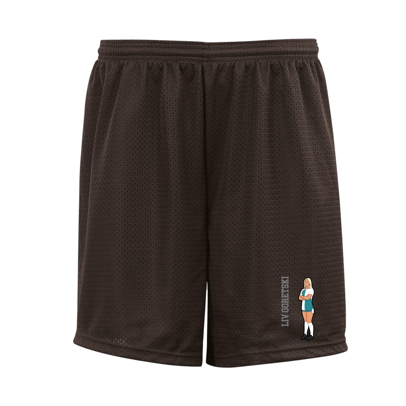 Shorts — Name Vertical in Brown