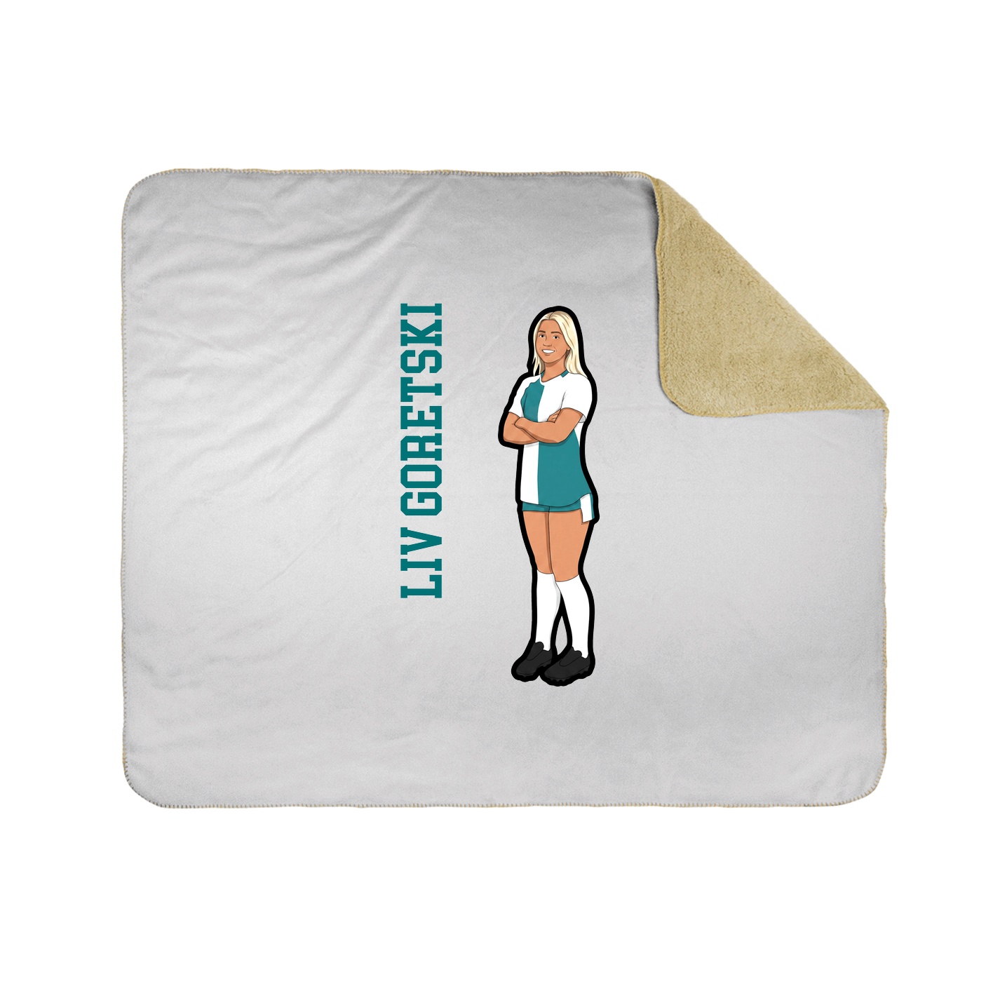 Throw Blanket — Name Vertical in White