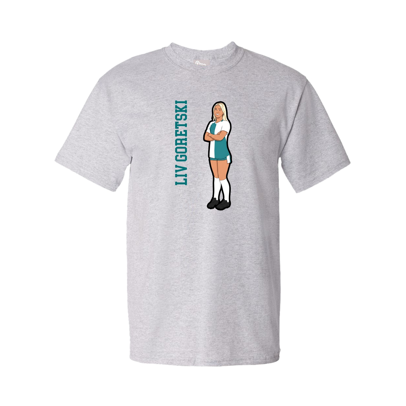 Tee — Name Vertical in Grey