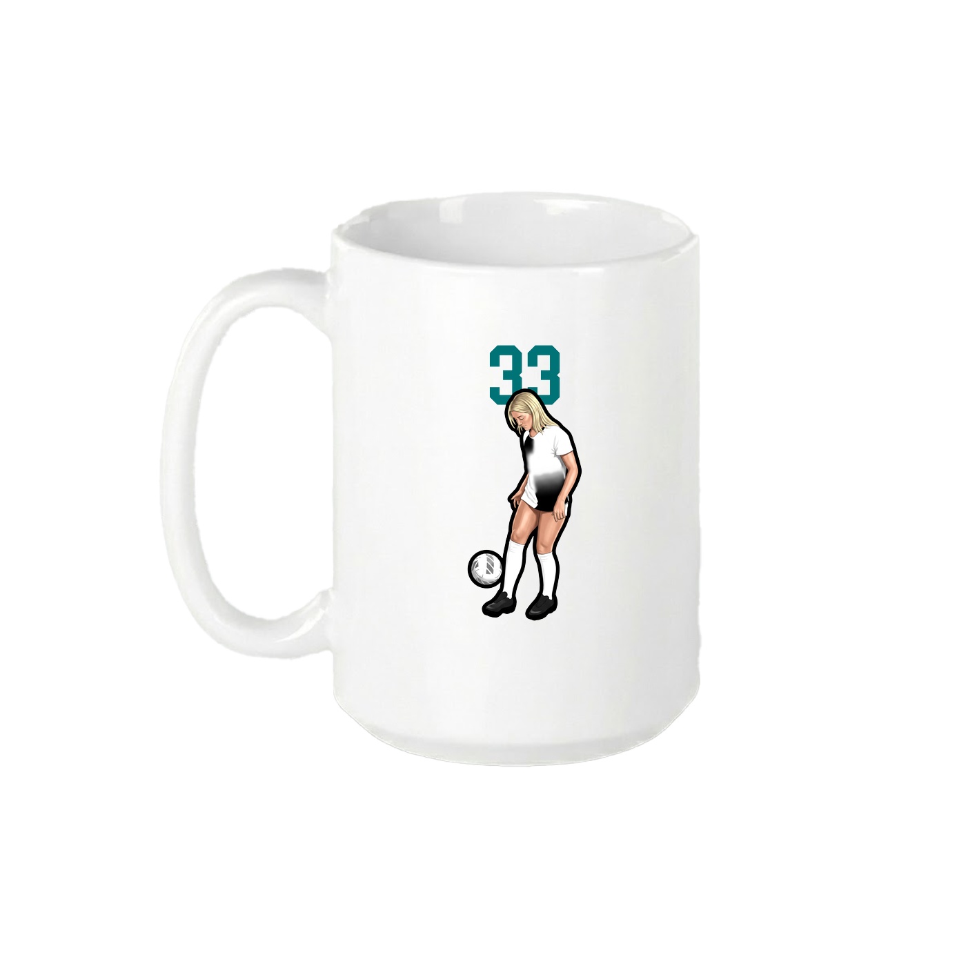 15oz Coffee Mug — Number Top in White