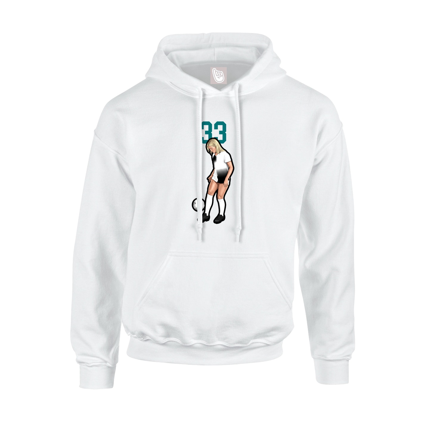 Youth Hoodie — Number Top in White