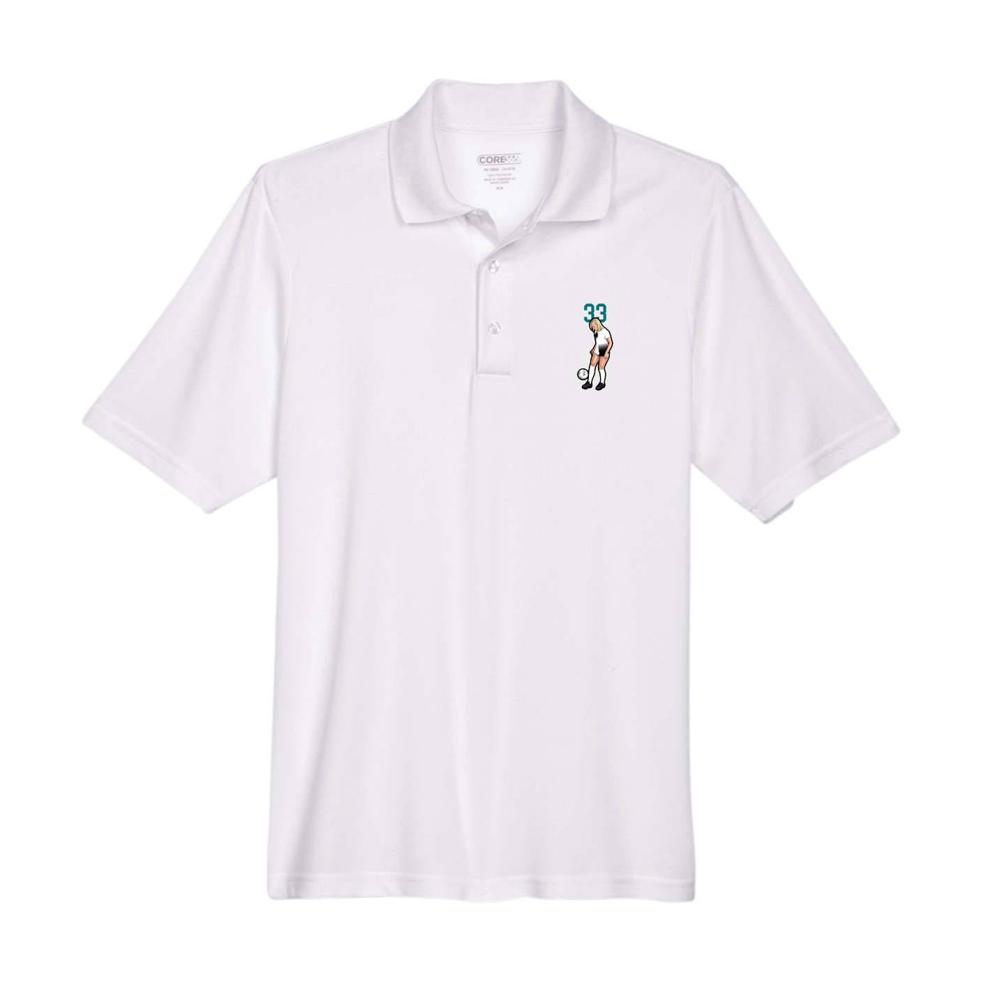 Performance Polo — Number Top in White