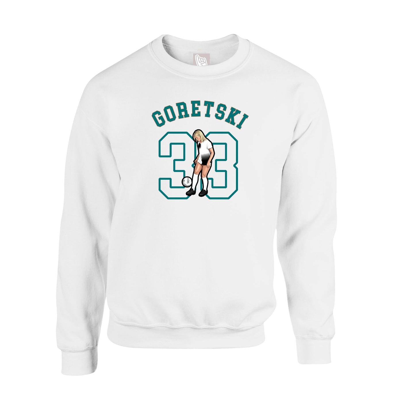 Fleece Crew — Shirsey Arch in White