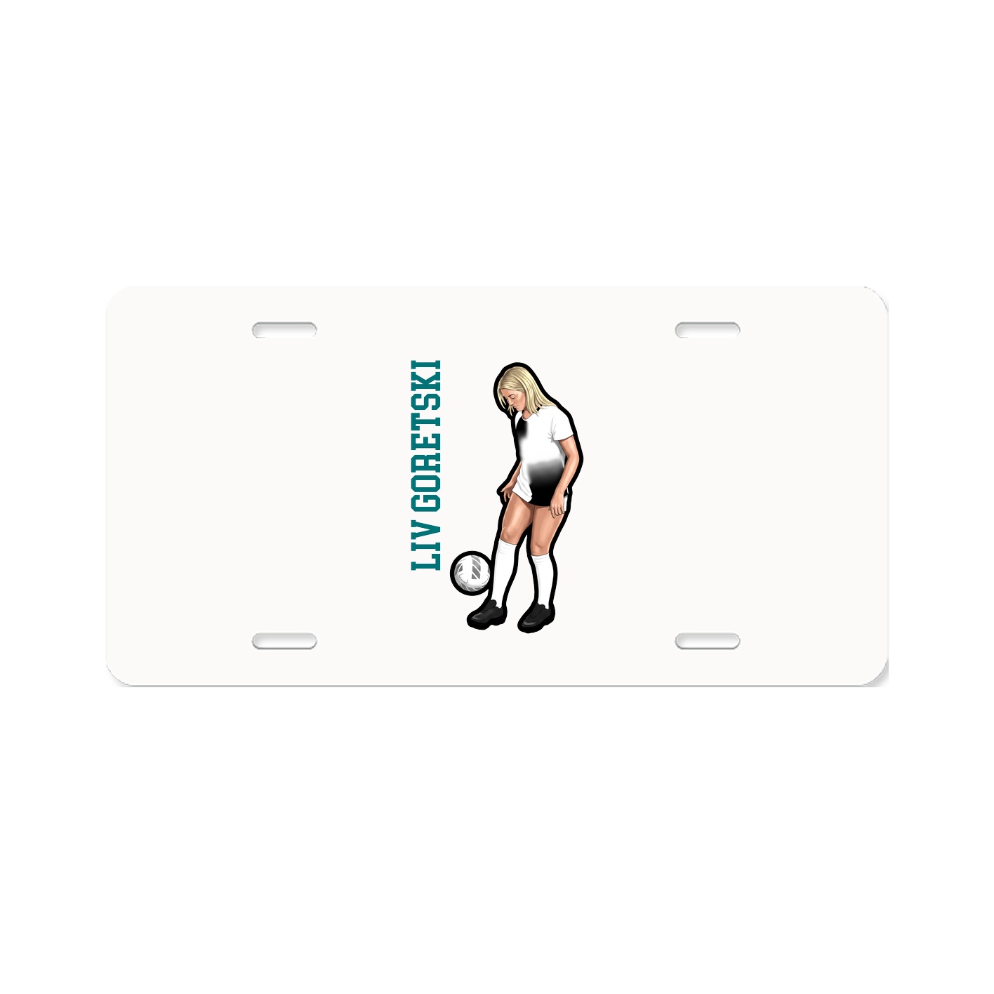 License Plate — Name Vertical in Classic