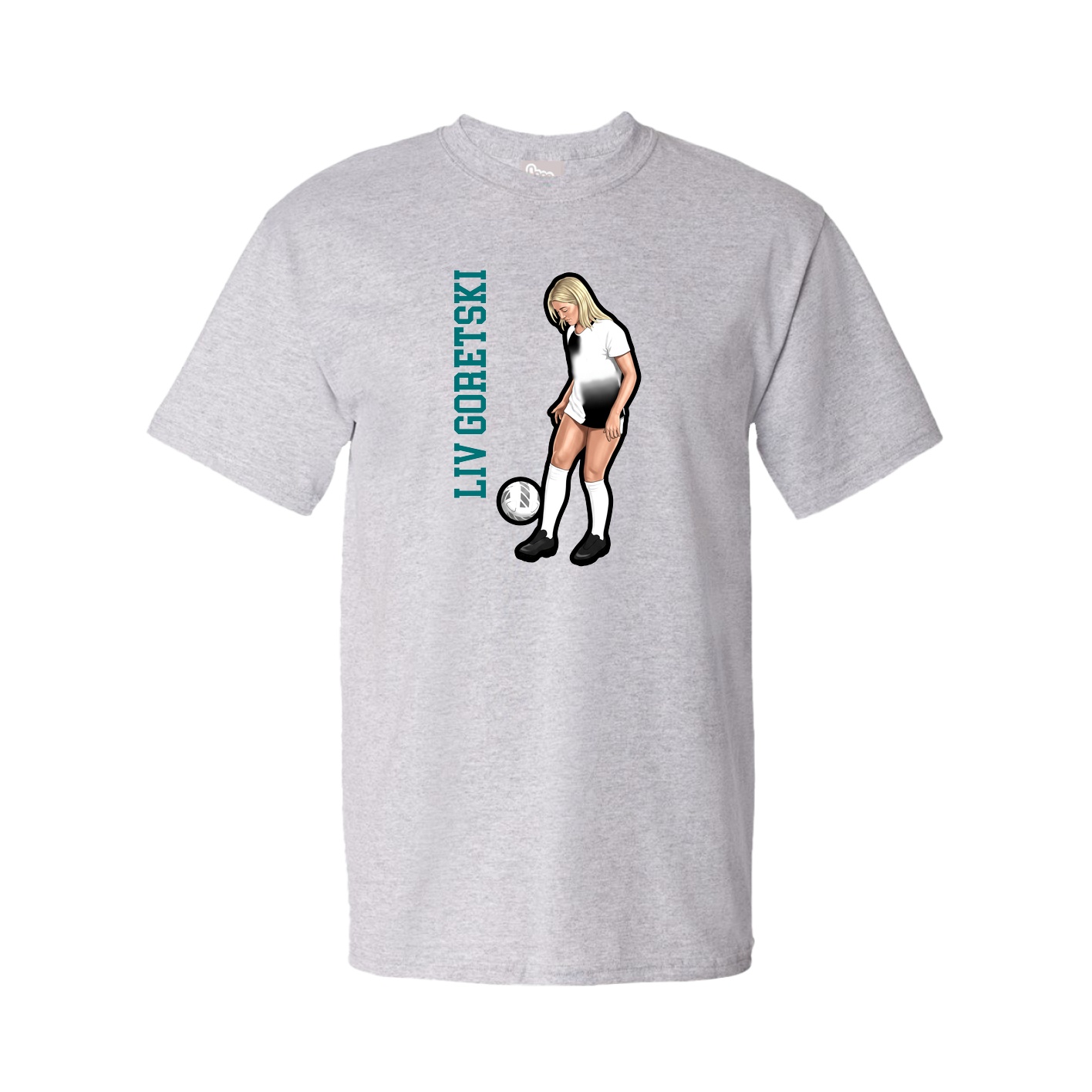 Youth Tee — Name Vertical in Grey