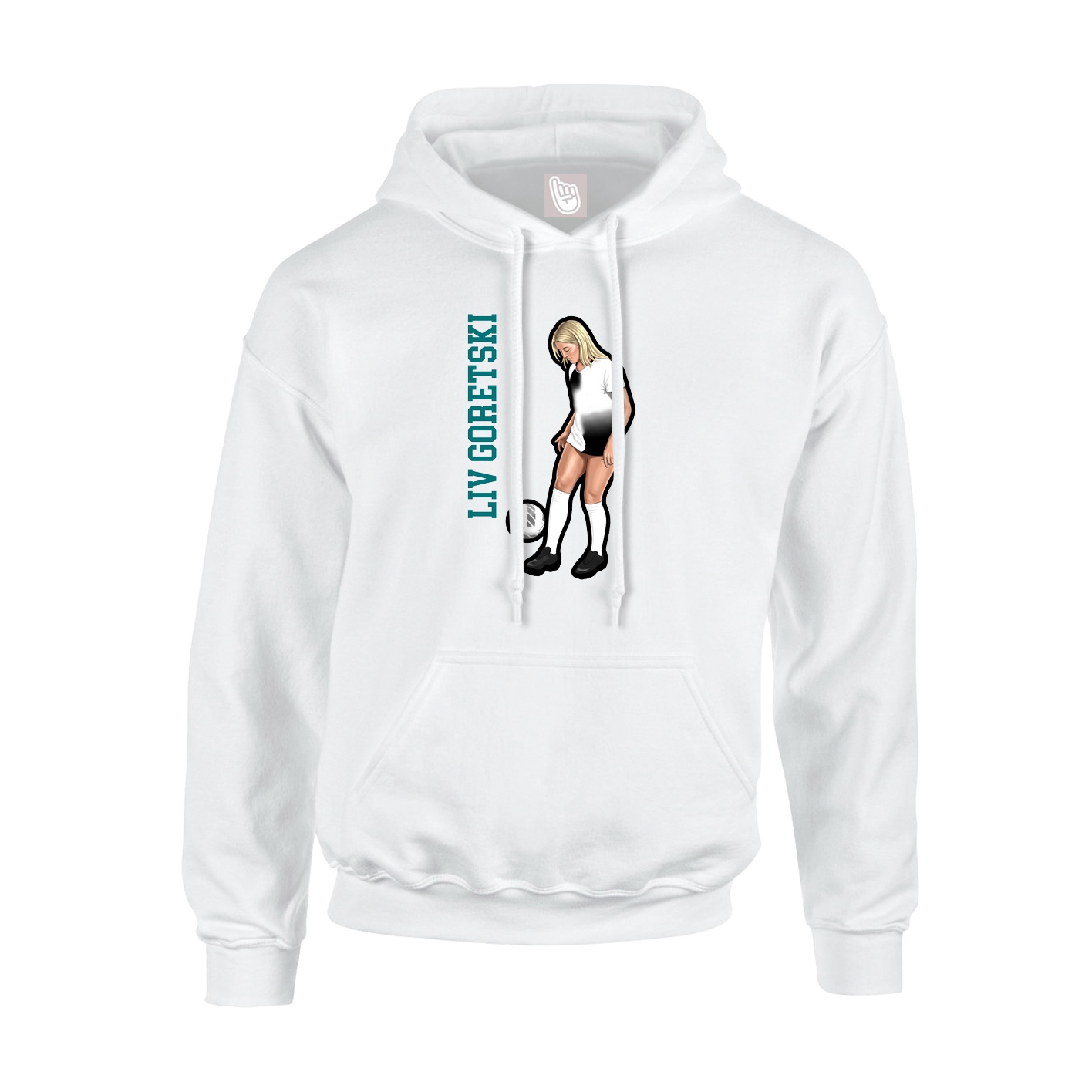 Hoodie — Name Vertical in White