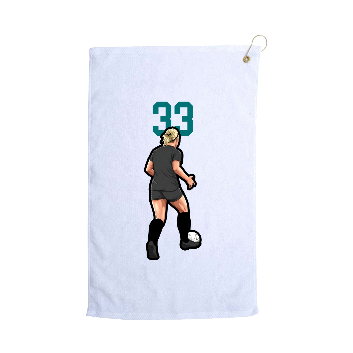 Golf Towel — Number Top in White