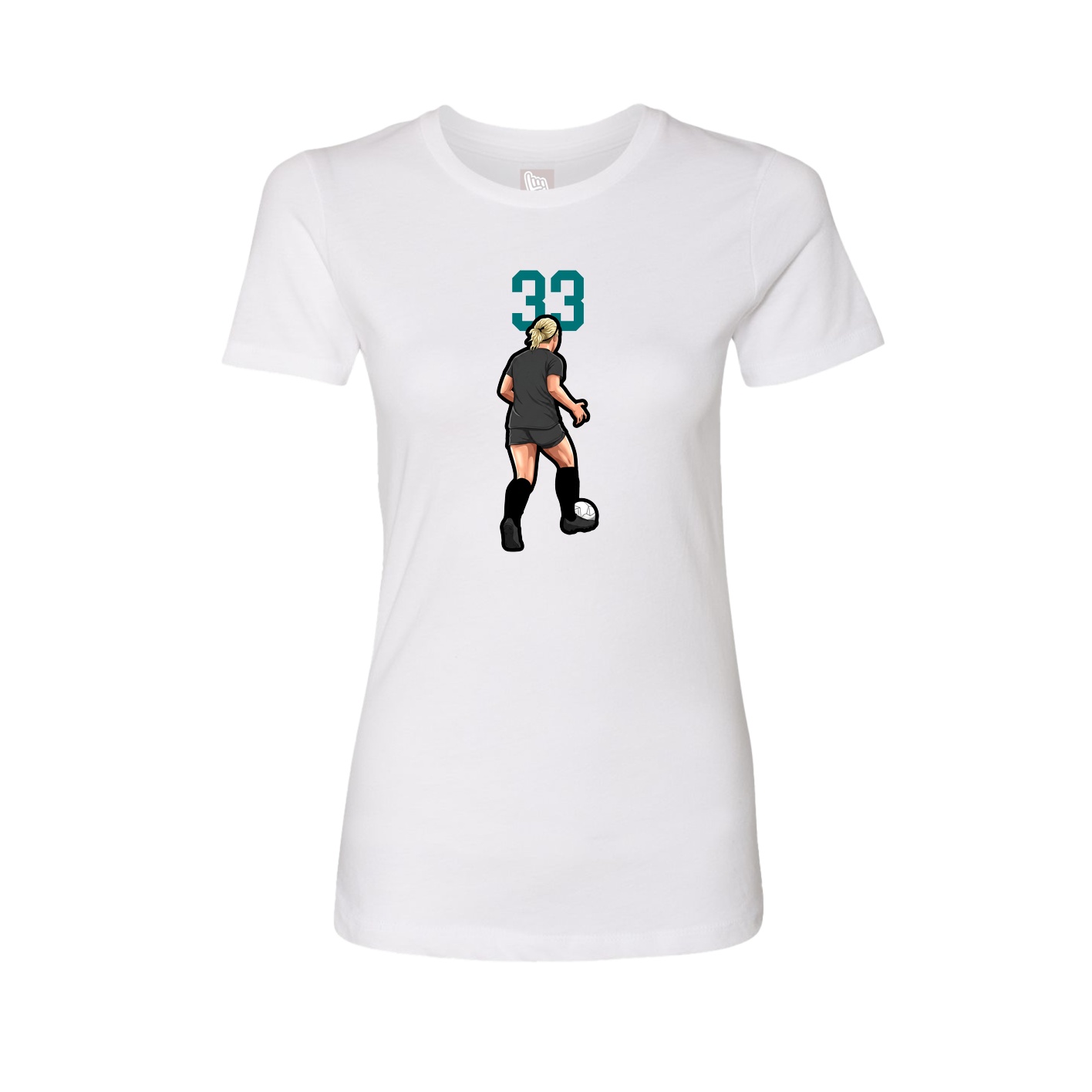 Fitted Women's Tee — Number Top in White