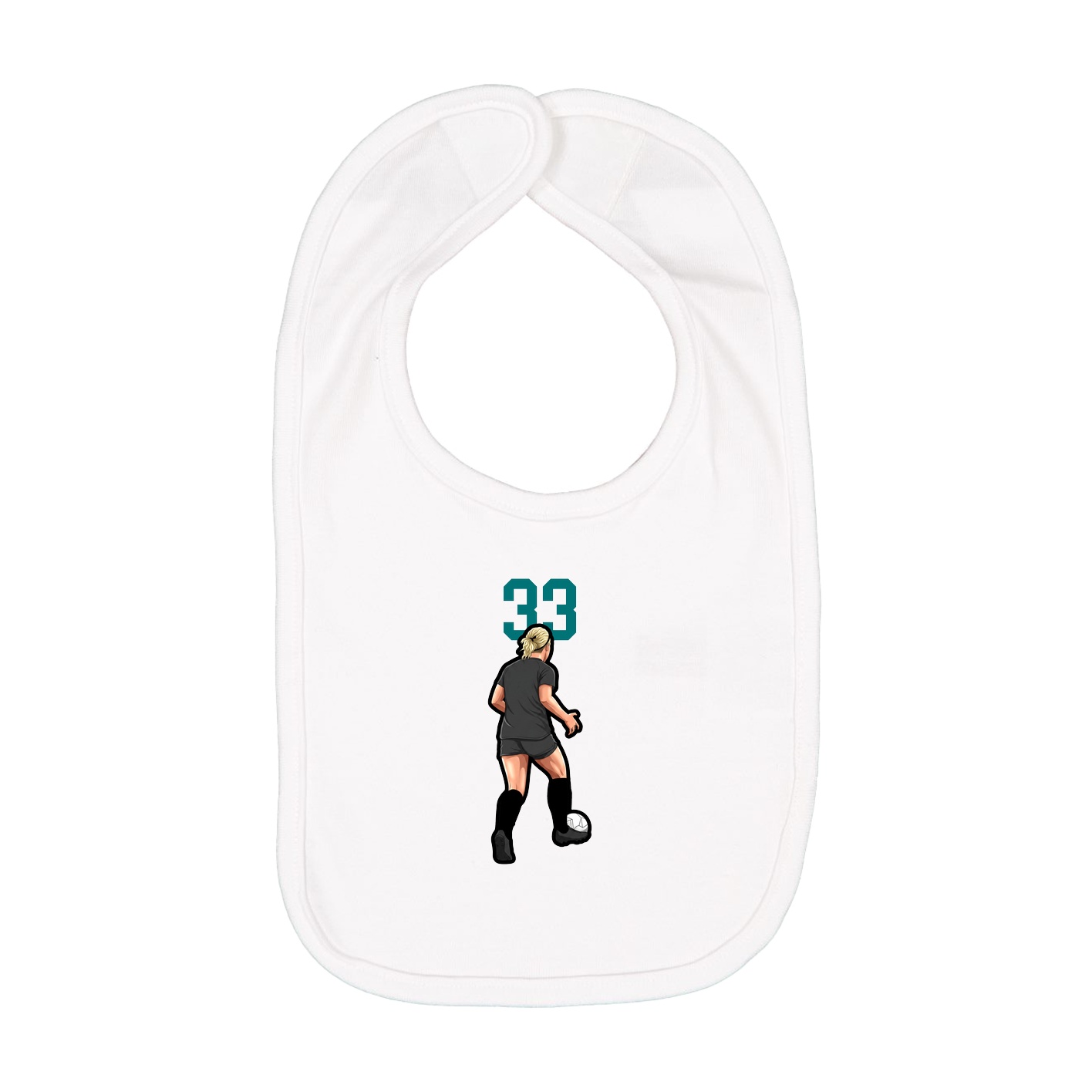 Infant Bib — Number Top in White