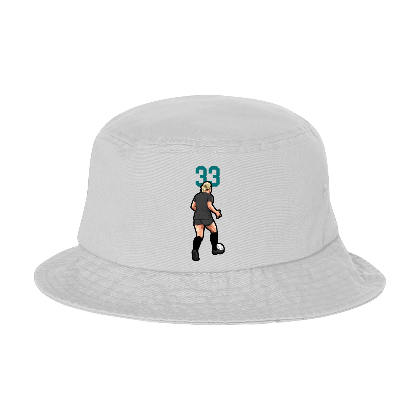 Bucket Cap — Number Top in White
