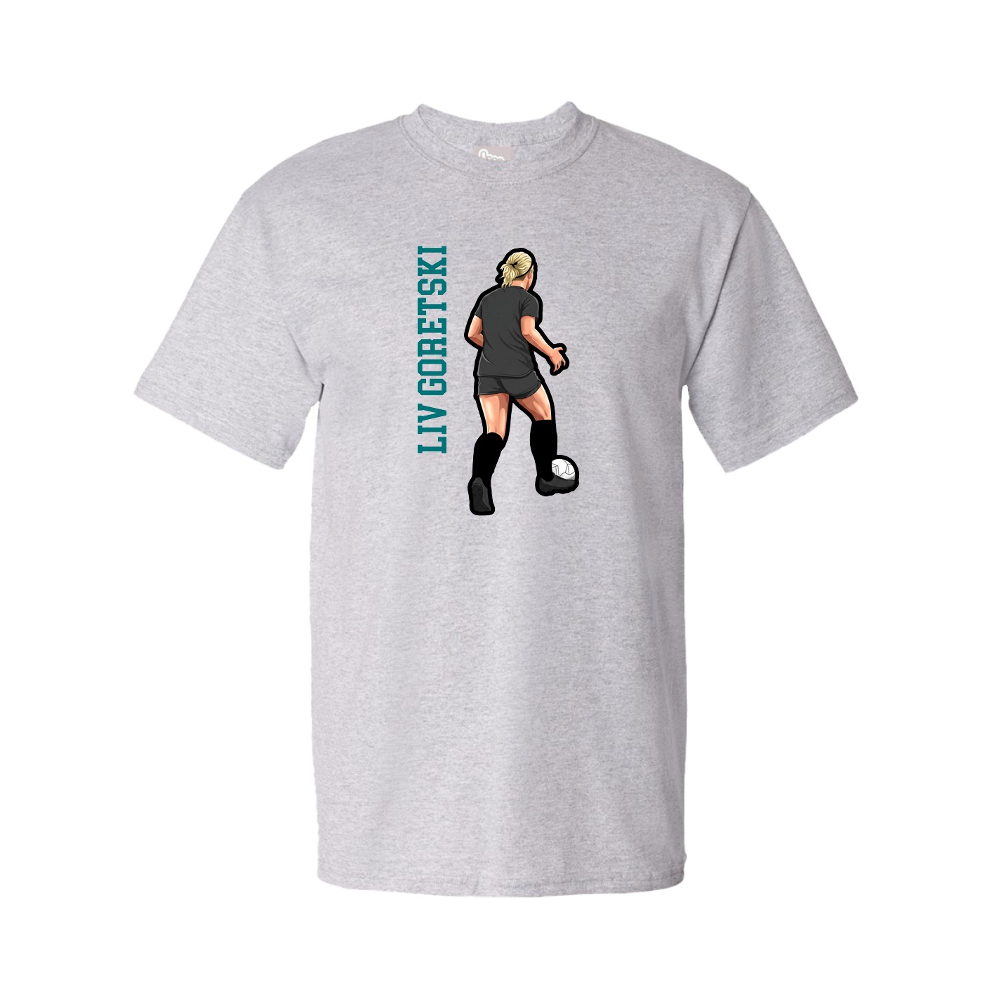 Tee — Name Vertical in Grey
