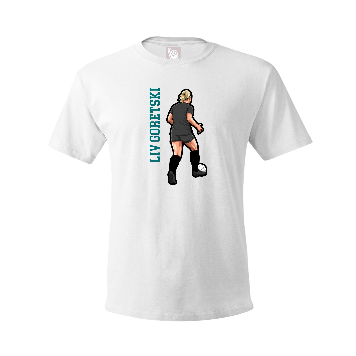 Tee — Name Vertical in White