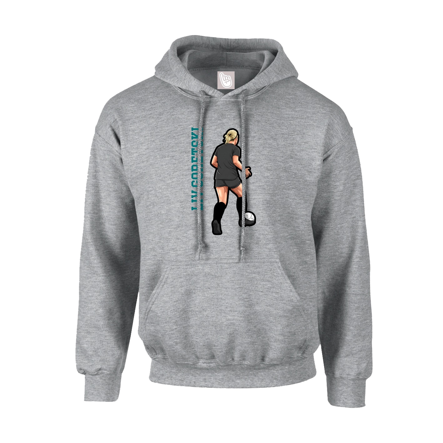 Youth Hoodie — Name Vertical in Grey