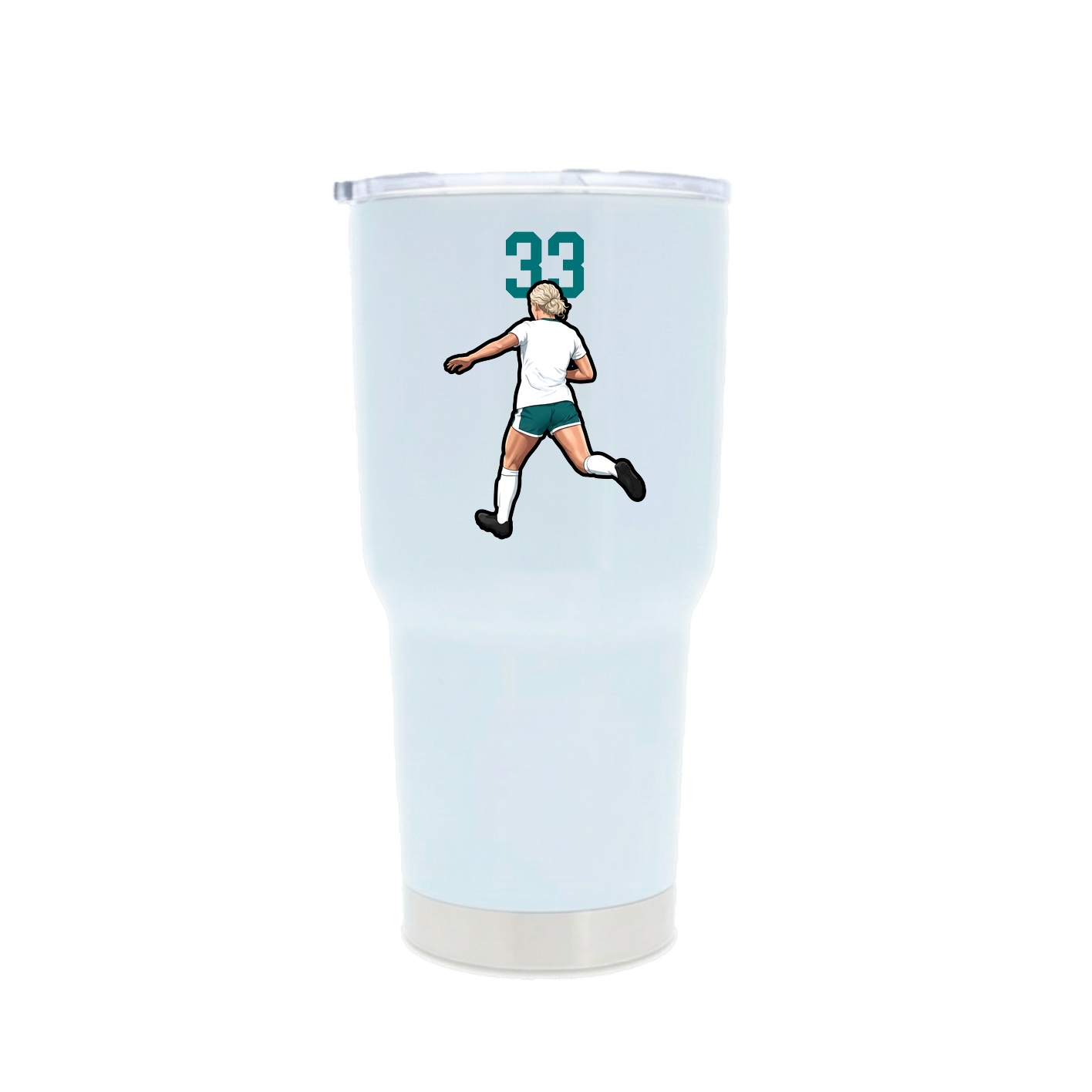 30oz Stainless Steel Tumbler — Number Top in White