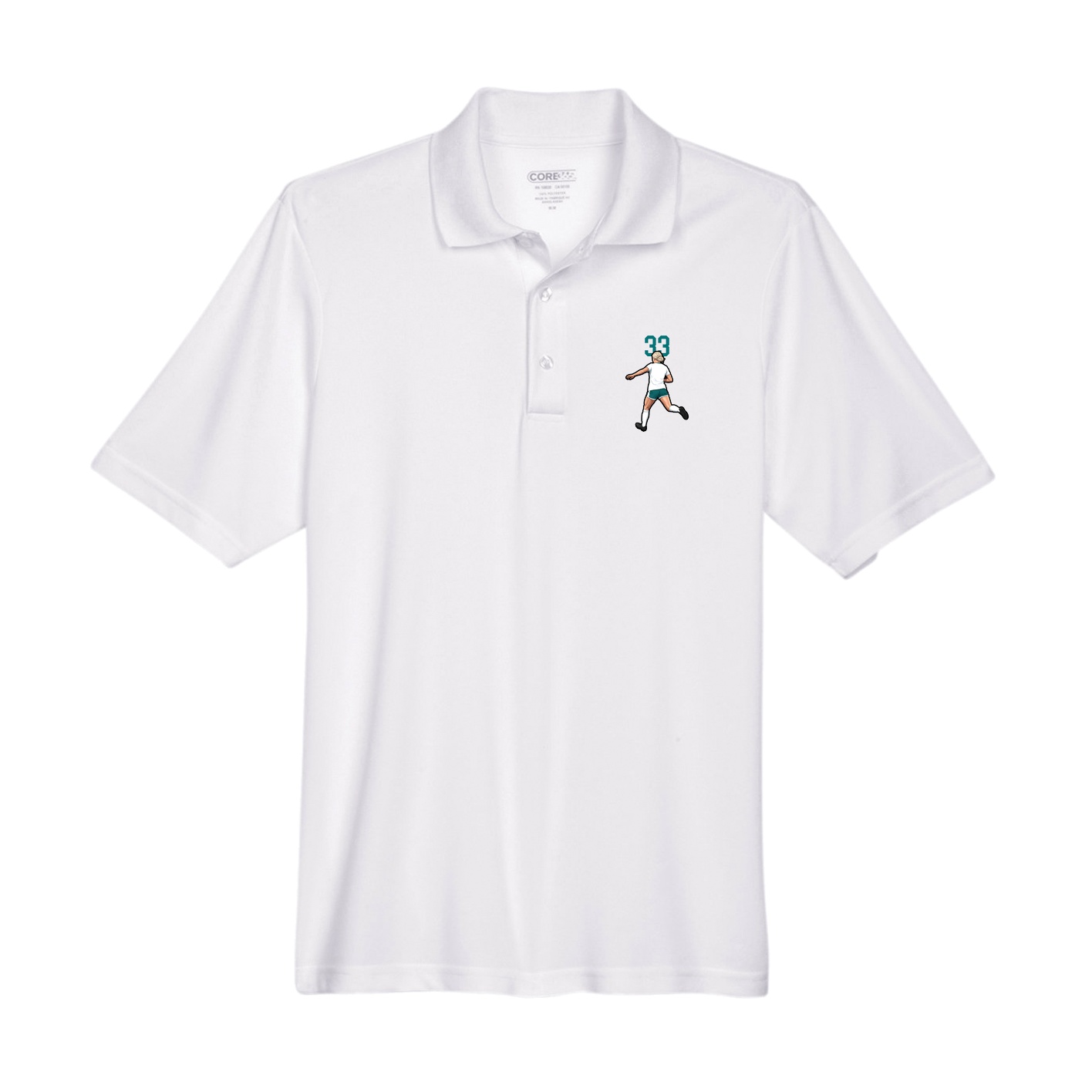 Performance Polo — Number Top in White