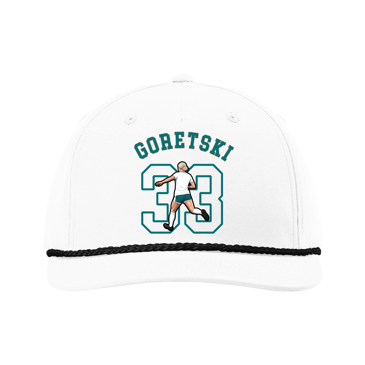 Five-Panel Classic Rope Cap — Shirsey Arch in White