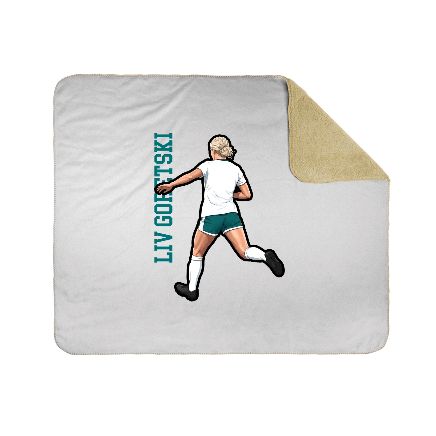 Throw Blanket — Name Vertical in White