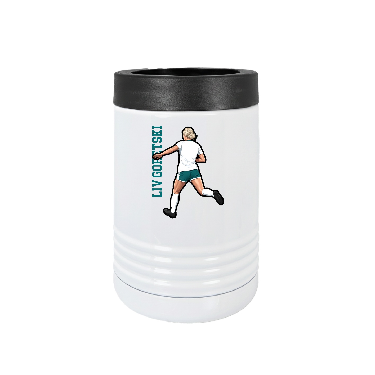 Beverage Holder — Name Vertical in White
