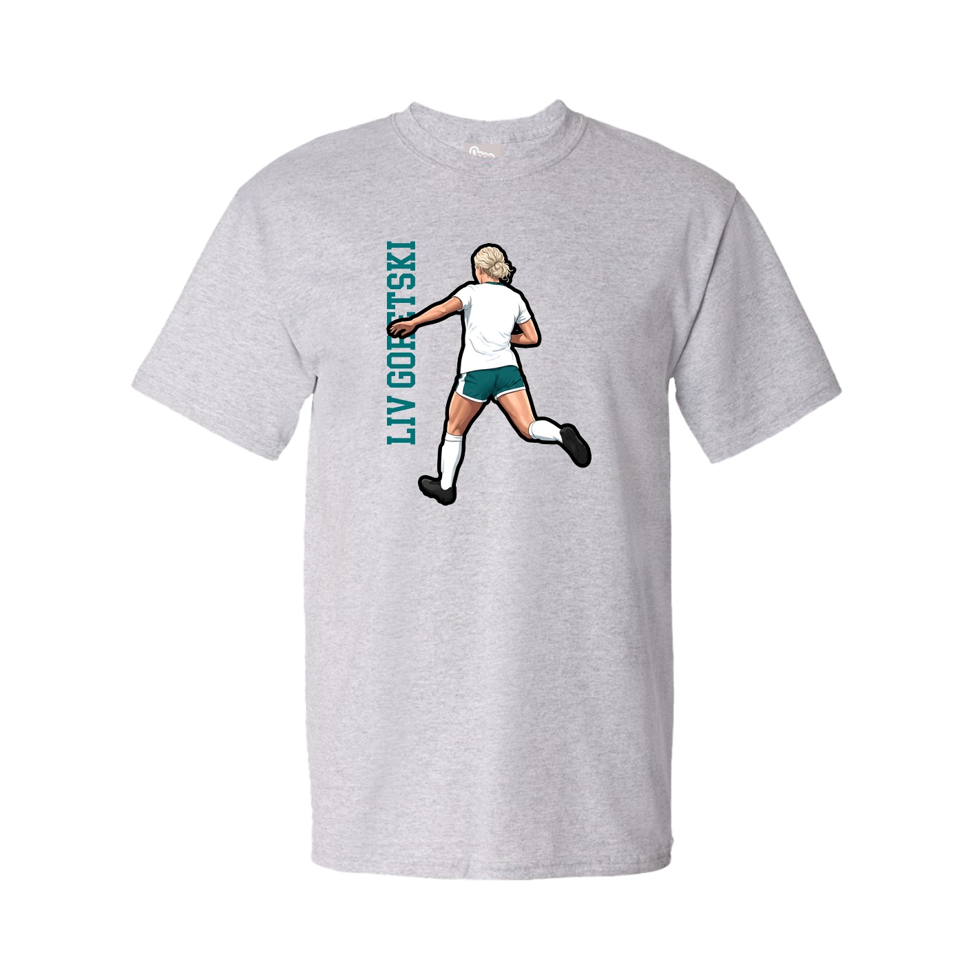 Youth Tee — Name Vertical in Grey
