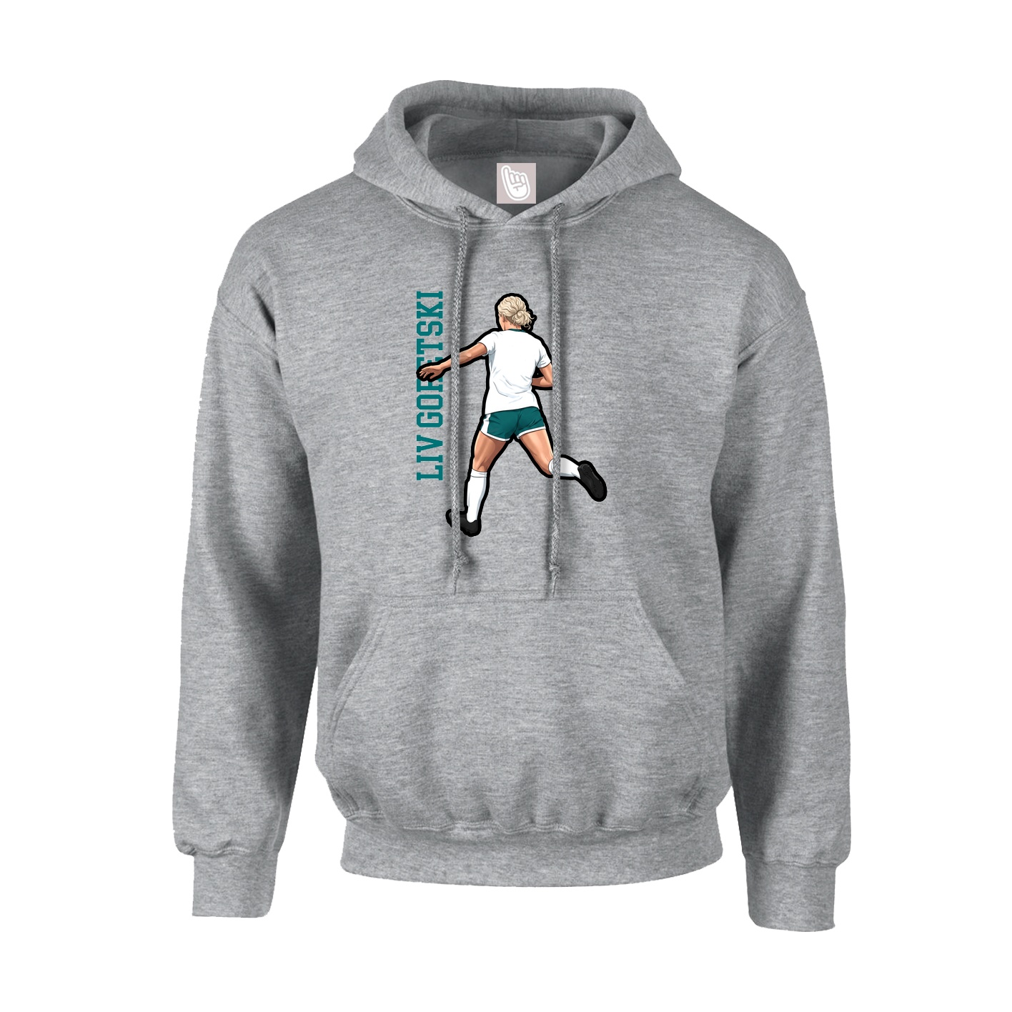Hoodie — Name Vertical in Grey