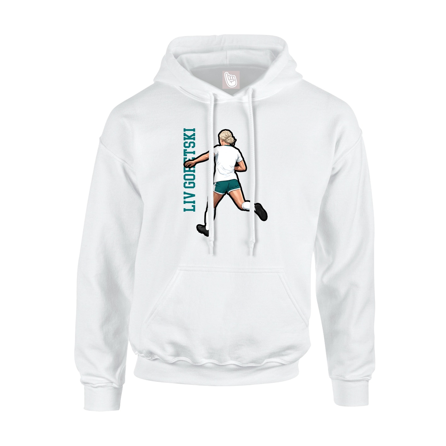 Youth Hoodie — Name Vertical in White