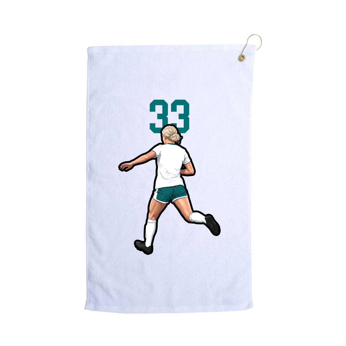 Golf Towel — Number Top in White