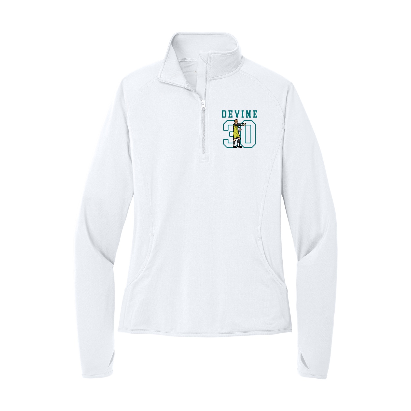 Women's Q-Zip Pullover — Shirsey in White