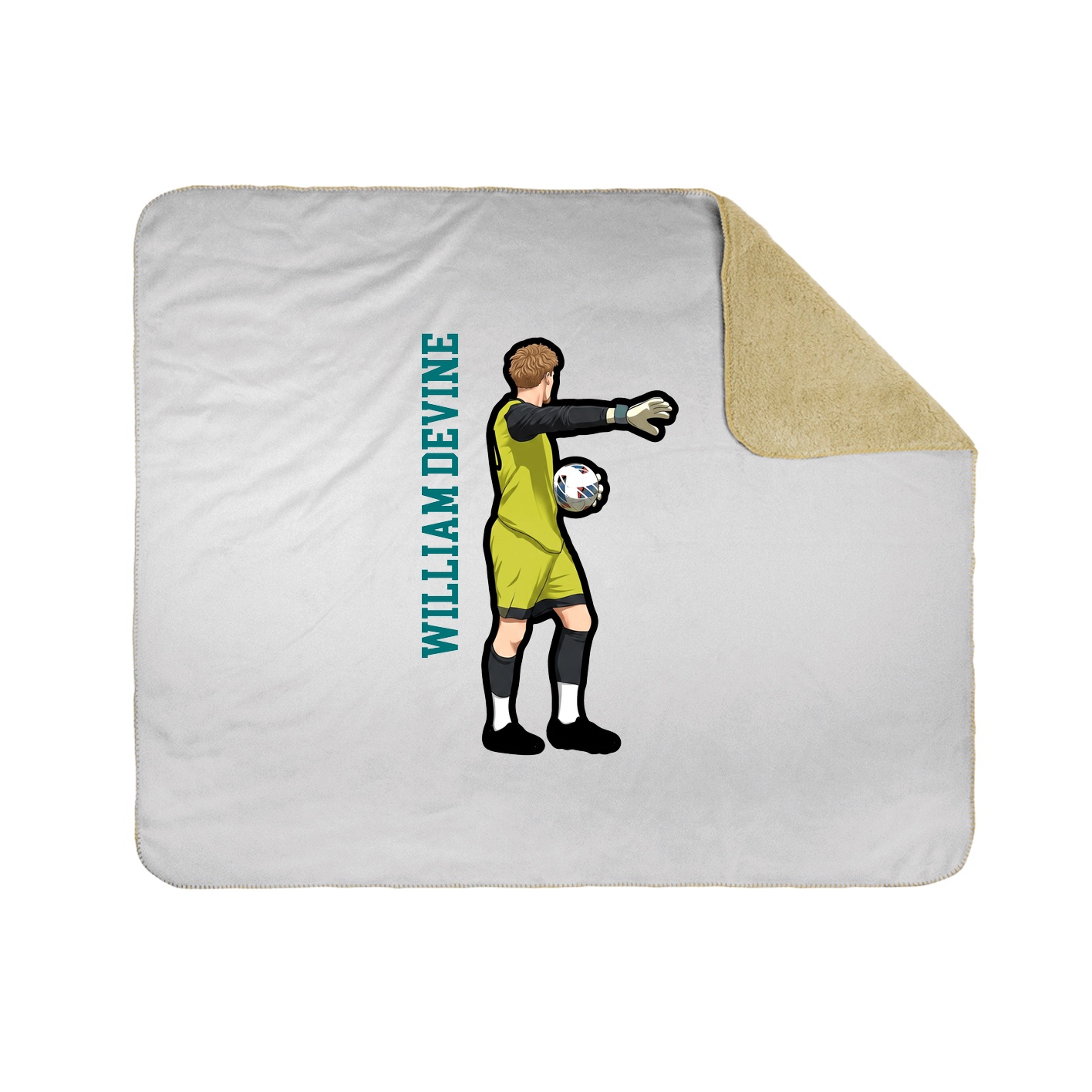 Throw Blanket — Name Vertical in White