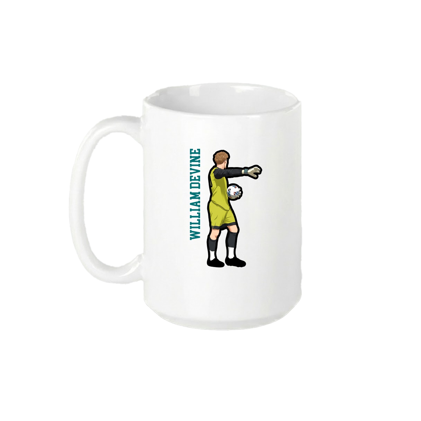 15oz Coffee Mug — Name Vertical in White