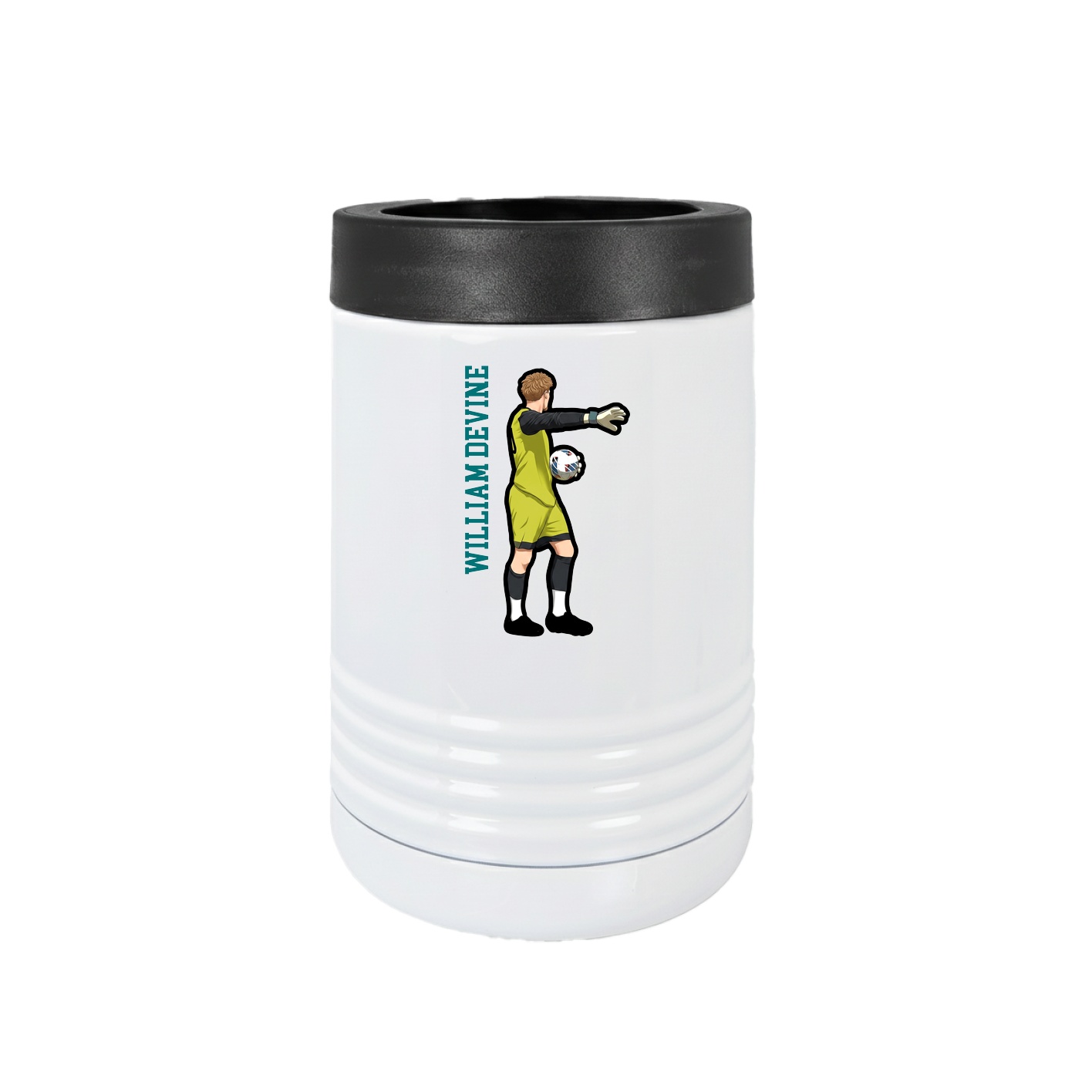 Beverage Holder — Name Vertical in White