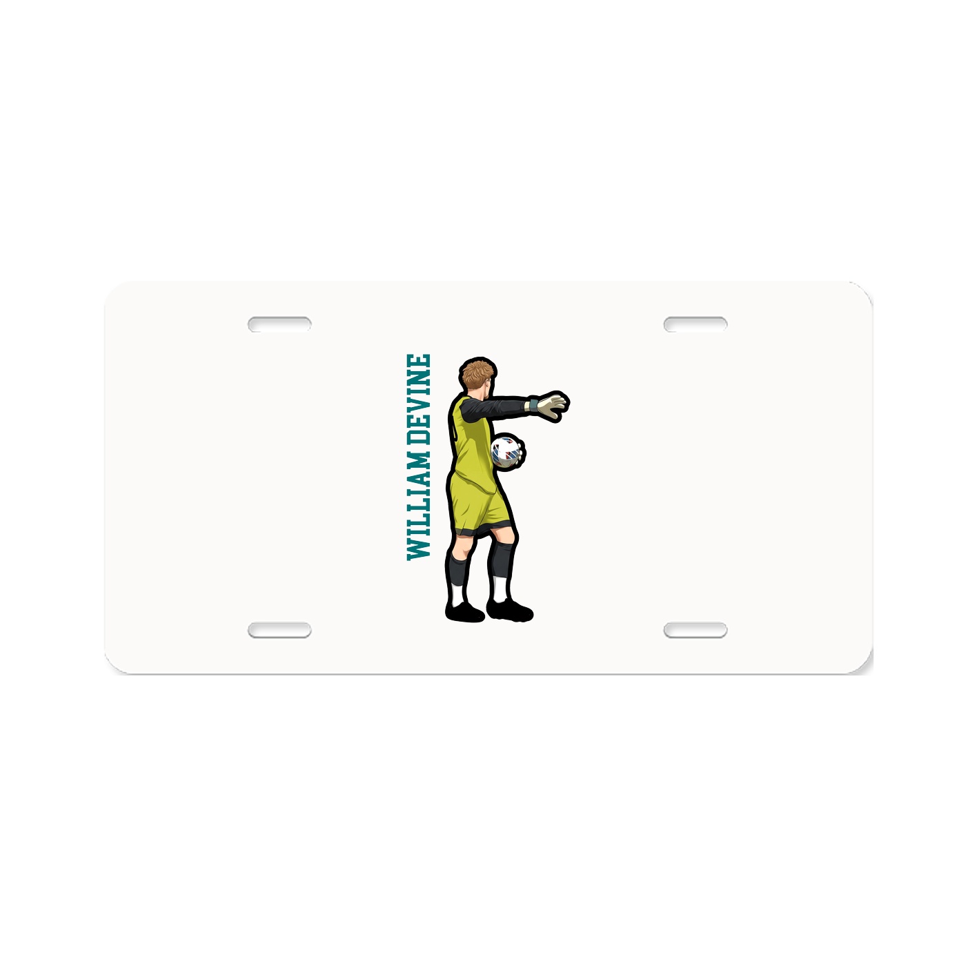 License Plate — Name Vertical in Classic