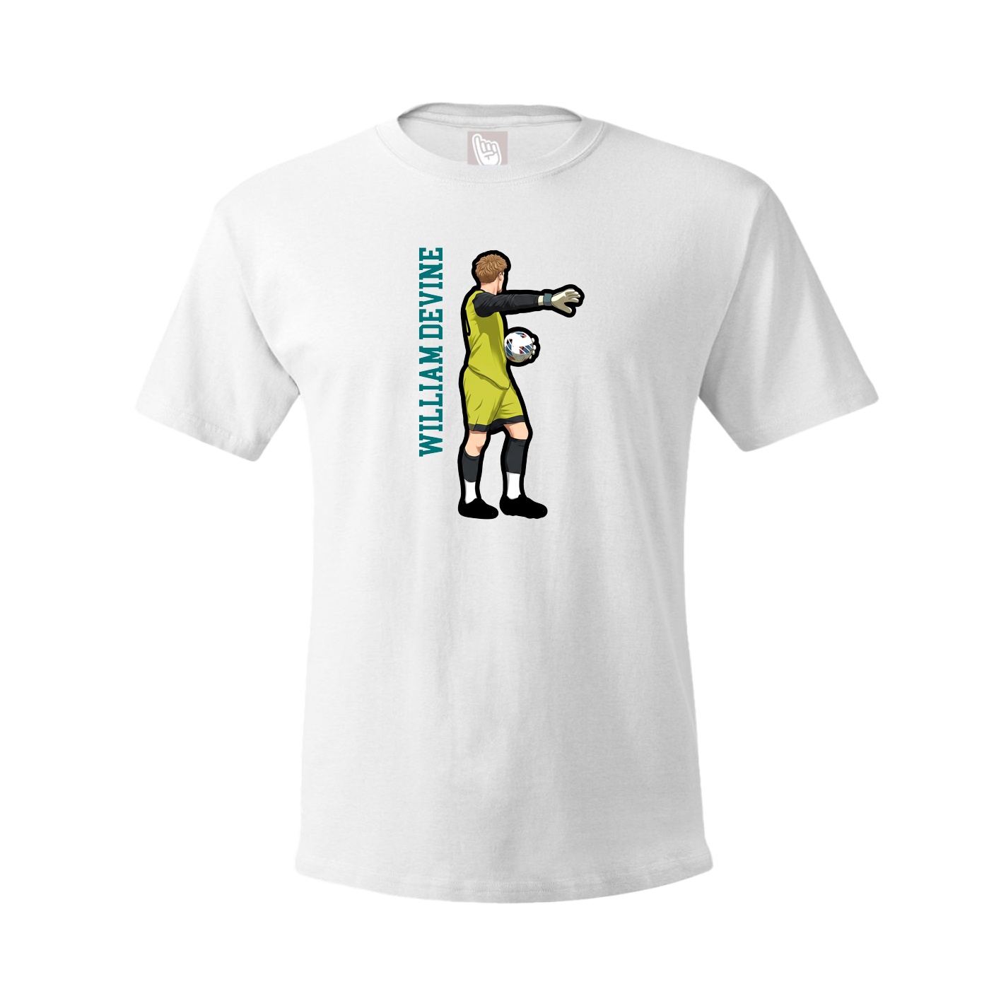 Tee — Name Vertical in White