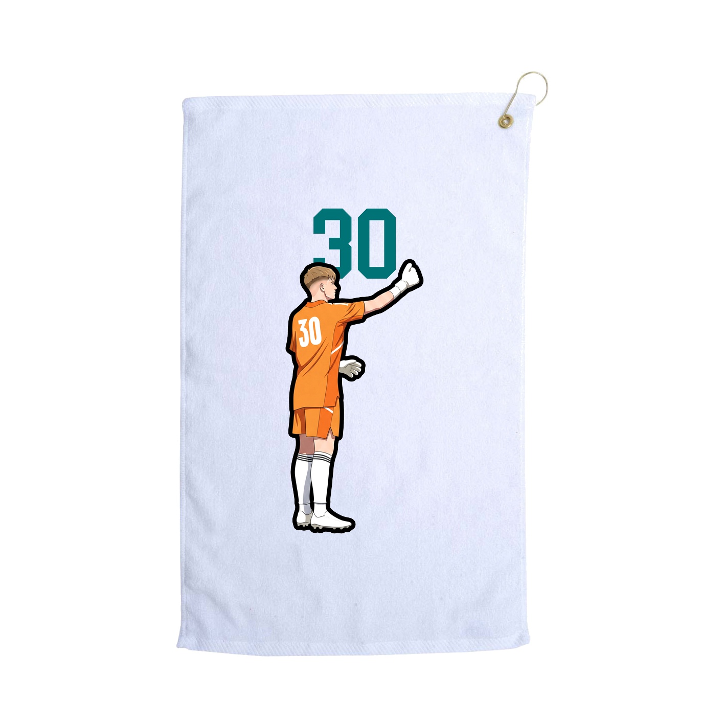Golf Towel — Number Top in White