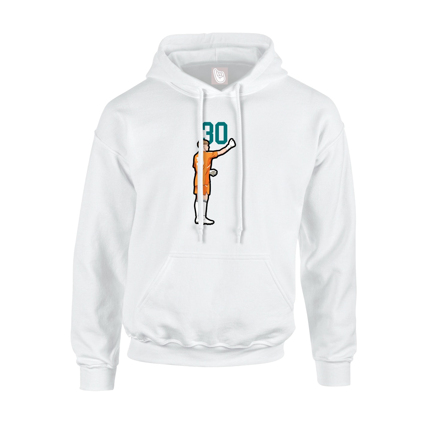 Youth Hoodie — Number Top in White