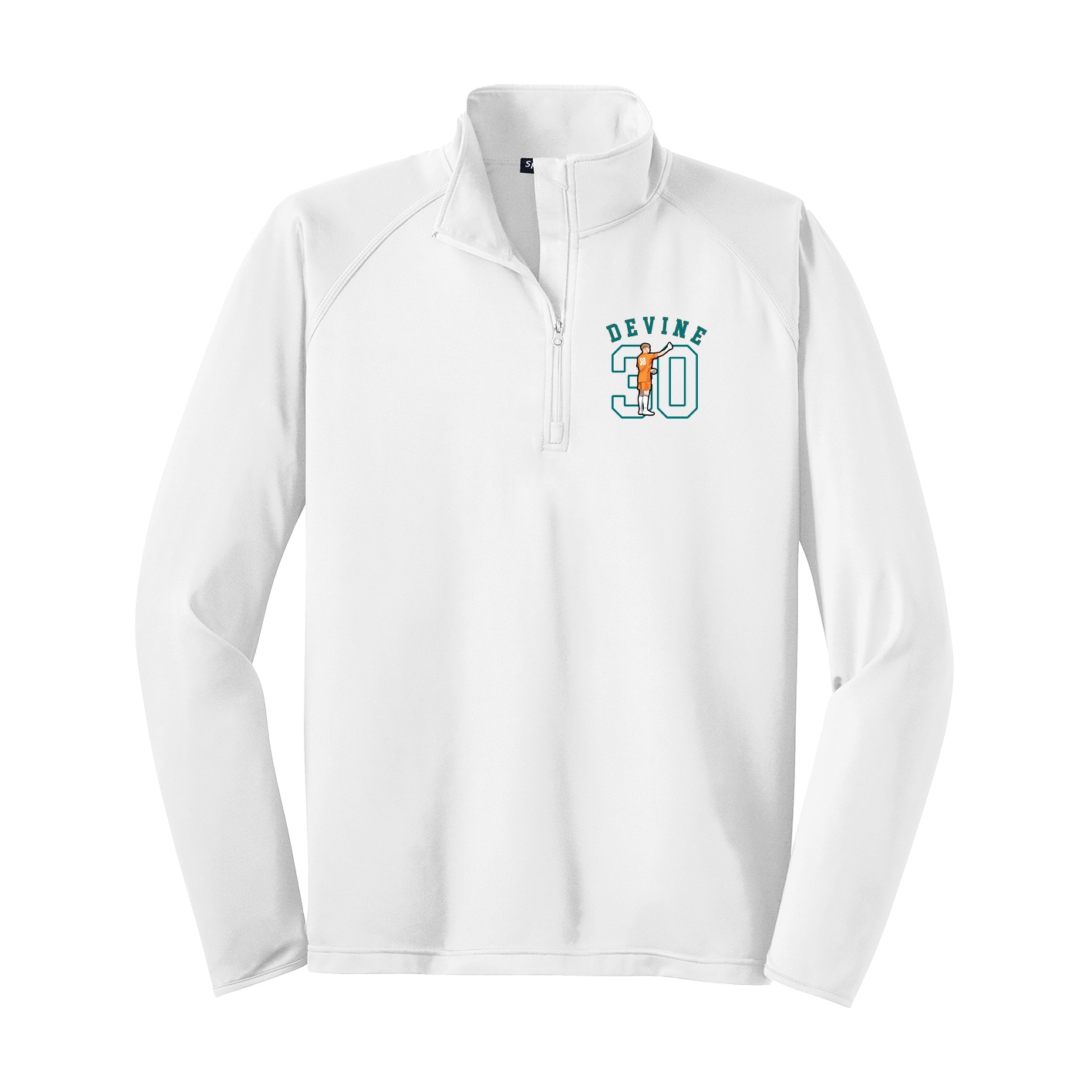 Q-Zip Pullover — Shirsey Arch in White