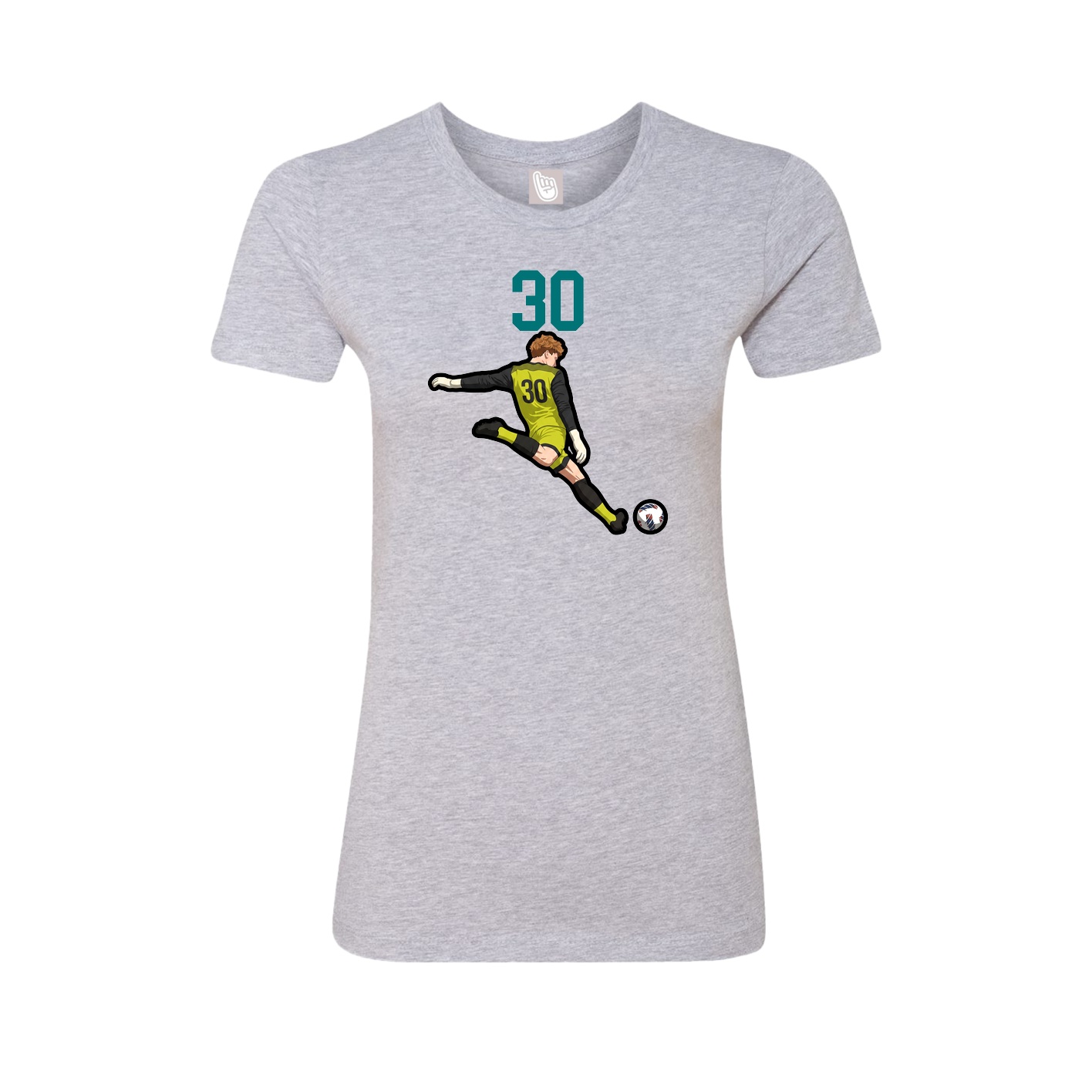 Fitted Women's Tee — Number Top in Grey