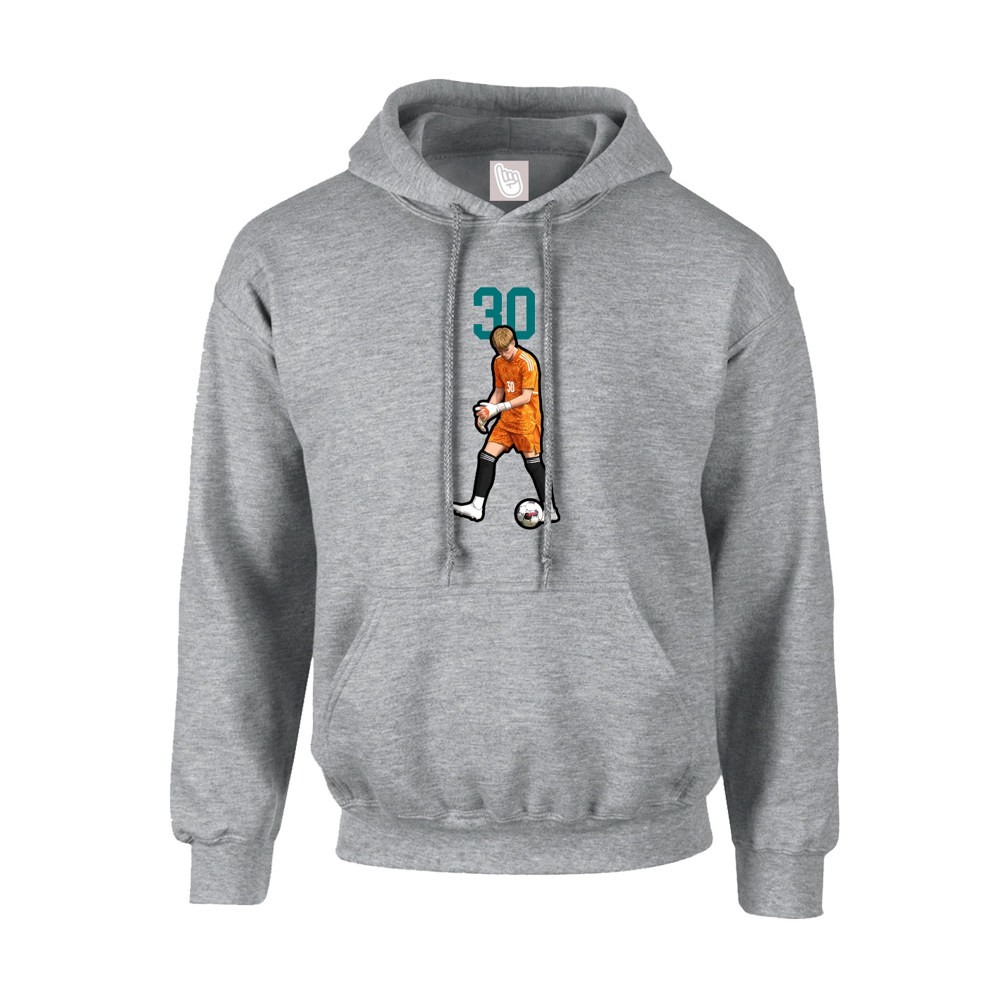 Hoodie — Number Top in Grey