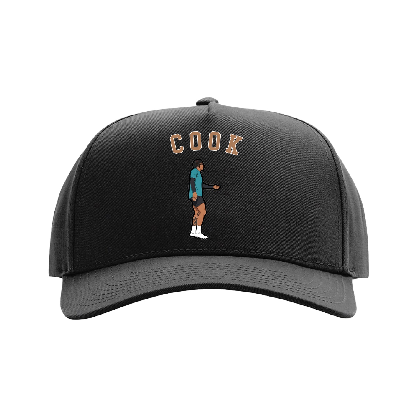 Full Fabric Five-Panel Champ Cap — Shirsey Arch in Black