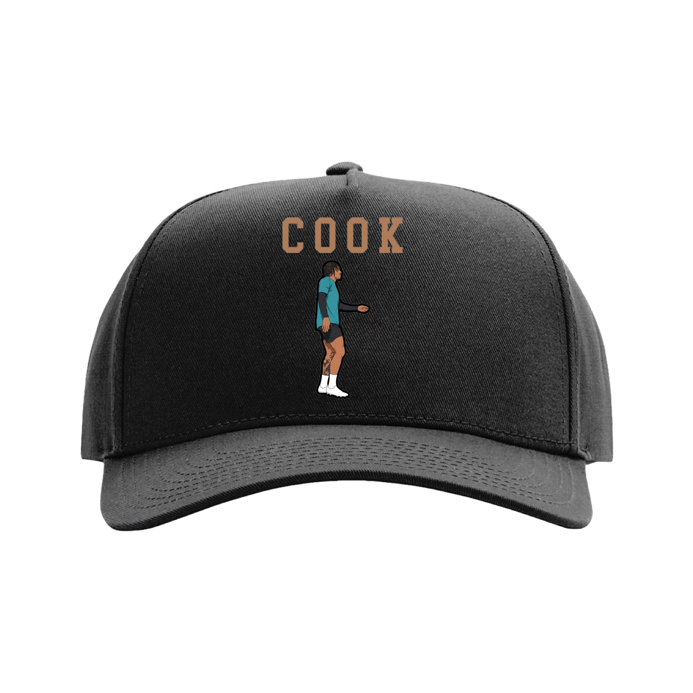 Full Fabric Five-Panel Champ Cap — Shirsey in Black