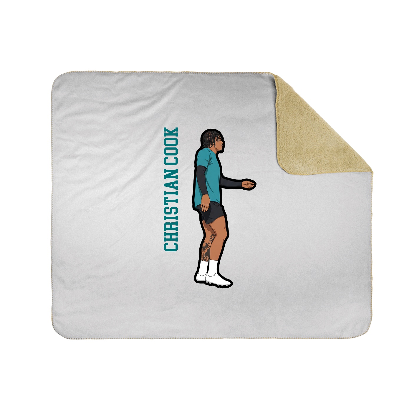 Throw Blanket — Name Vertical in White