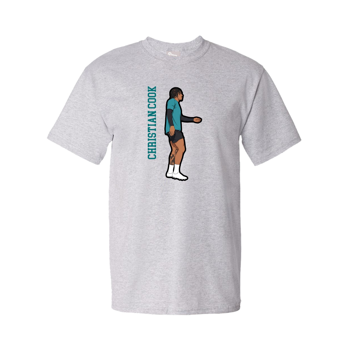 Youth Tee — Name Vertical in Grey