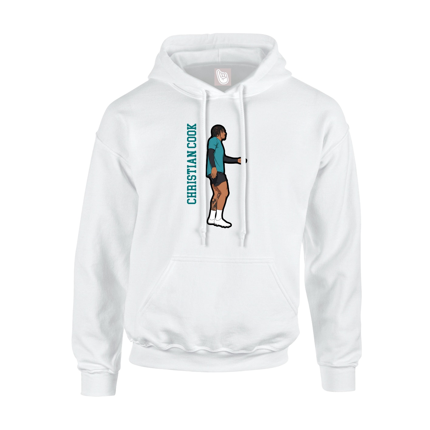 Youth Hoodie — Name Vertical in White